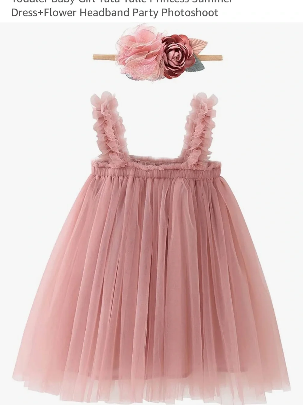 Toddler Baby Girl Tutu Tulle Princess Summer Dress+Flower Headband